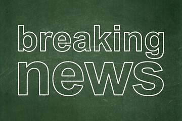 Image showing News concept: Breaking News on chalkboard background