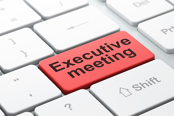 Image showing Finance concept: Executive Meeting on computer keyboard background