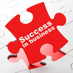 Image showing Business concept: Success In business on puzzle background