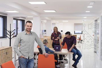 Image showing startup business, businessman portrait at modern office, team br