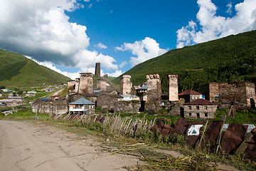 Image showing Towers in mountain village