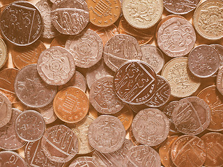 Image showing  Pound coins vintage