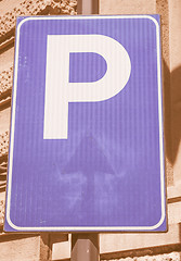 Image showing  Parking sign vintage