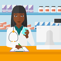 Image showing Pharmacist taking notes.