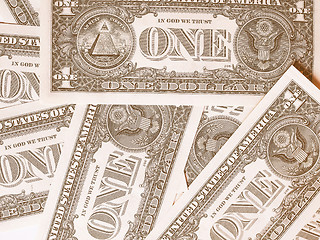 Image showing  Dollar notes 1 Dollar vintage