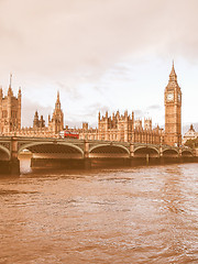 Image showing Westminster Bridge vintage