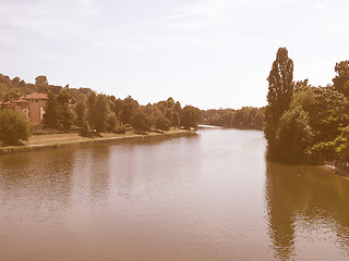 Image showing River Po, Turin vintage