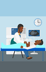 Image showing Patient under ultrasound examination.