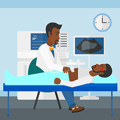 Image showing Patient under ultrasound examination.