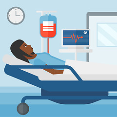 Image showing Patient lying in hospital bed.