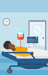 Image showing Patient lying in hospital bed.