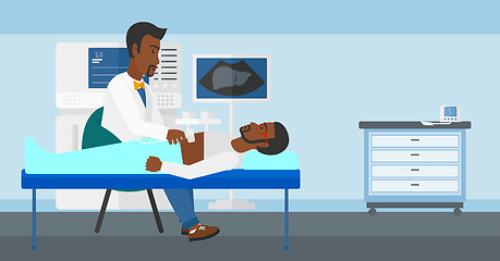 Image showing Patient under ultrasound examination.