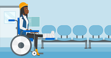 Image showing Patient sitting in wheelchair.