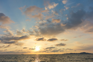 Image showing sunset over sea