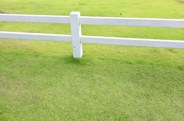 Image showing white fence and grass