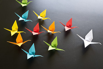 Image showing origami crane birds