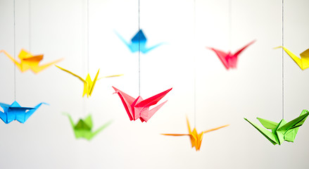 Image showing origami crane birds