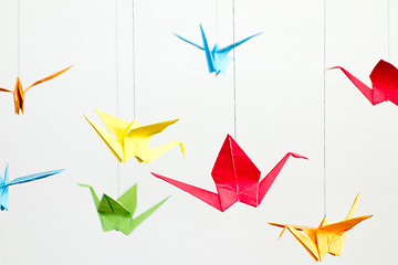 Image showing origami birds on white