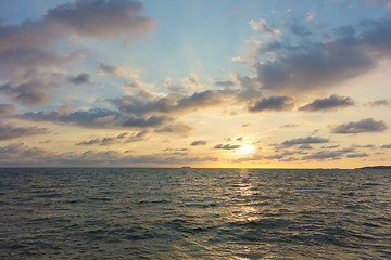 Image showing sunset over sea