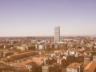 Image showing Milan aerial view vintage