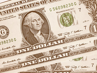 Image showing  Dollar notes 1 Dollar vintage