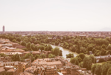 Image showing Aerial view of Turin vintage