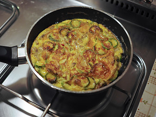 Image showing Zucchini and mushroom omelet