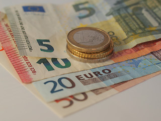 Image showing Euro coins and notes