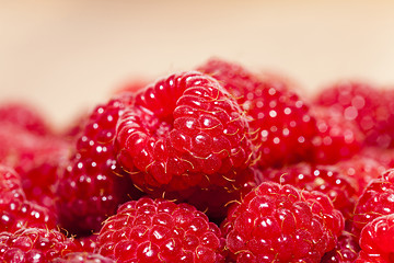 Image showing red raspberry  , close-up  