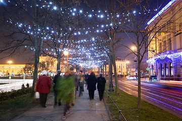 Image showing Decorated plane tree alley in Zrinjevac