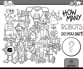 Image showing how many robots coloring page