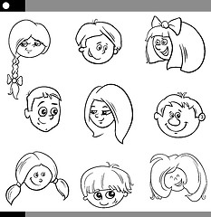 Image showing children heads characters set