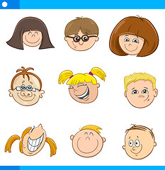 Image showing cartoon children characters set