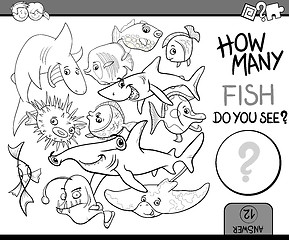 Image showing counting fish coloring book