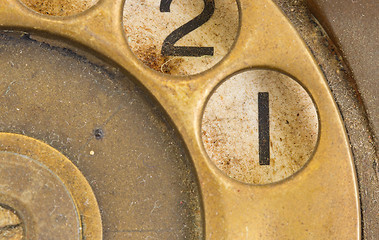 Image showing Close up of Vintage phone dial - 1