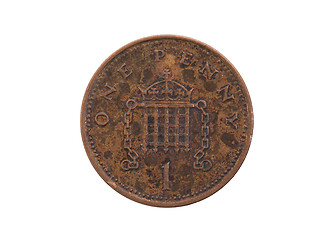 Image showing Old penny coin isolated