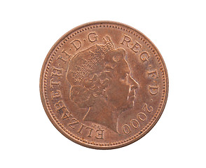 Image showing Two Pence coin isolated 