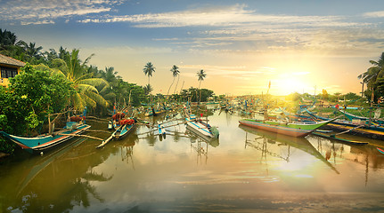 Image showing Boats in bay