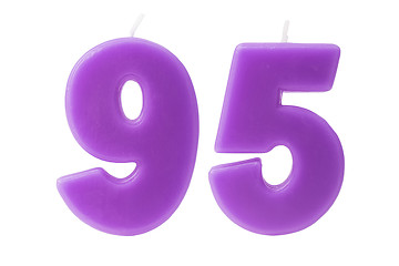 Image showing 95th birthday candles isolated 