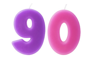 Image showing 90th birthday candles isolated 