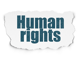 Image showing Political concept: Human Rights on Torn Paper background