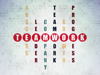 Image showing Business concept: Teamwork in Crossword Puzzle