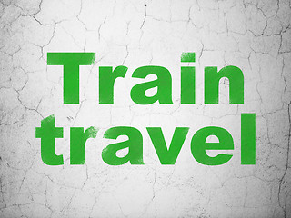 Image showing Vacation concept: Train Travel on wall background