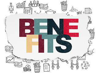 Image showing Business concept: Benefits on Torn Paper background