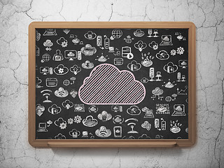 Image showing Cloud computing concept: Cloud on School Board background