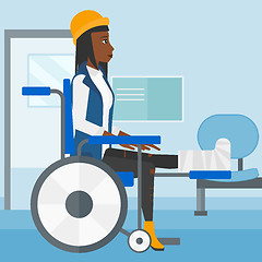 Image showing Patient sitting in wheelchair.