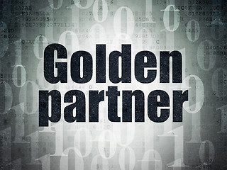 Image showing Business concept: Golden Partner on Digital Paper background