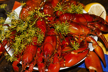 Image showing crayfish platter