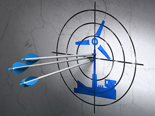 Image showing Industry concept: arrows in Windmill target on wall background