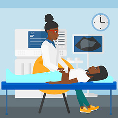 Image showing Patient under ultrasound examination.